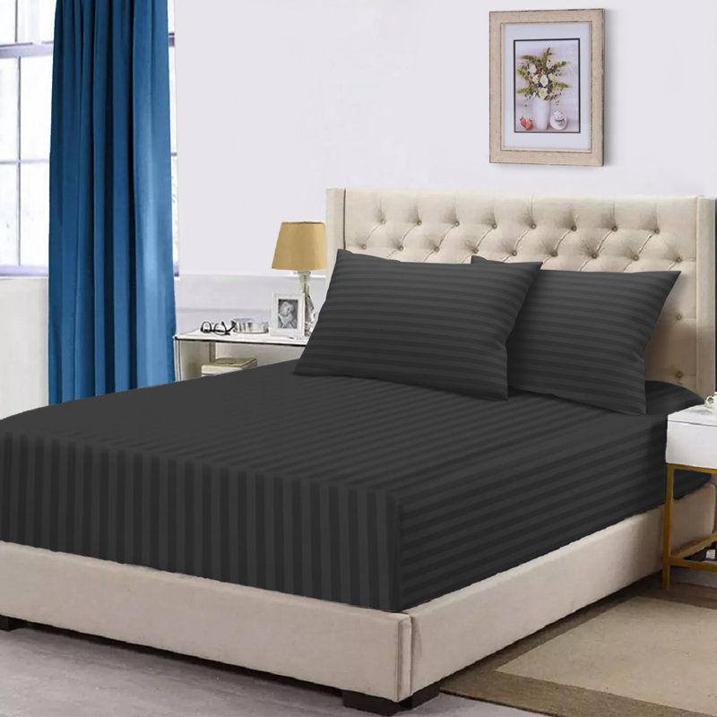 Gerde Super Soft Microfiber Extra Deep Fitted Sheet, Black, Kingsize (152 x 200cm)