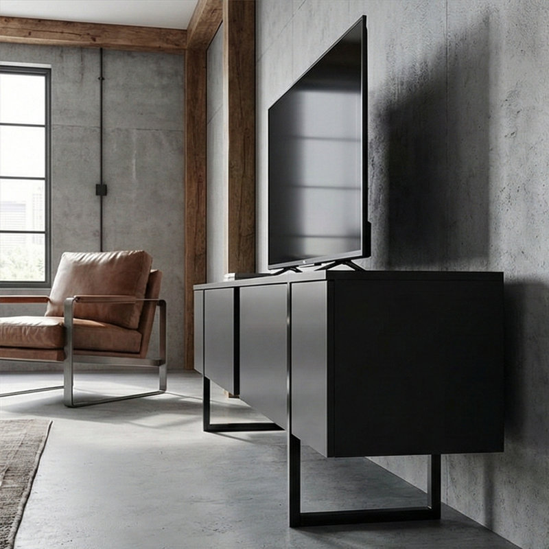 Crédence de rangement l 70 po Sholom, Noir anthracite