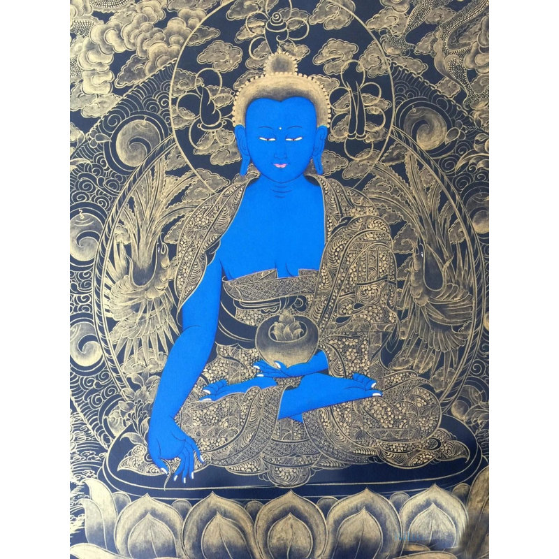Bouddha méditatif Thangka (Thangka sans brocart)