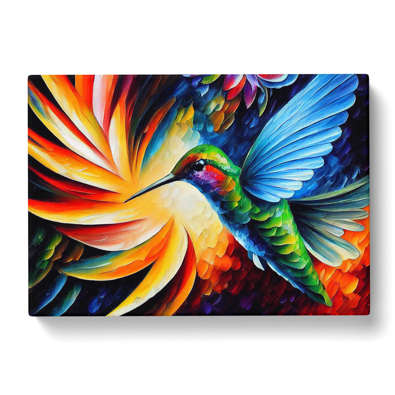 Hummingbird Painting Vol.6 Abstract - Wrapped Canvas, 40cm H x 60cm W x 3cm D