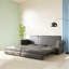 Canapé-lit convertible moderne, canapé-lit 3 en 1 avec lit escamotable, canapé futon en similicuir avec garniture cloutée et accoudoirs roulés pour le salon, gris-1170297537