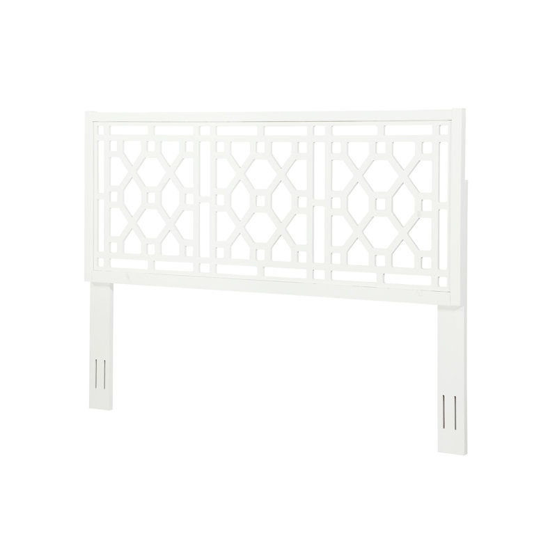 King Headboard - White Style, Poplar Wood Material, 3 Adjustable Heights, Fits Standard Metal Bed Frames, Complements Various Decor Looks White, Shaped, Suits Multiple Intricacies