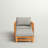 Acacia Wood Patio Lounge Chair and Ottoman and Cushions