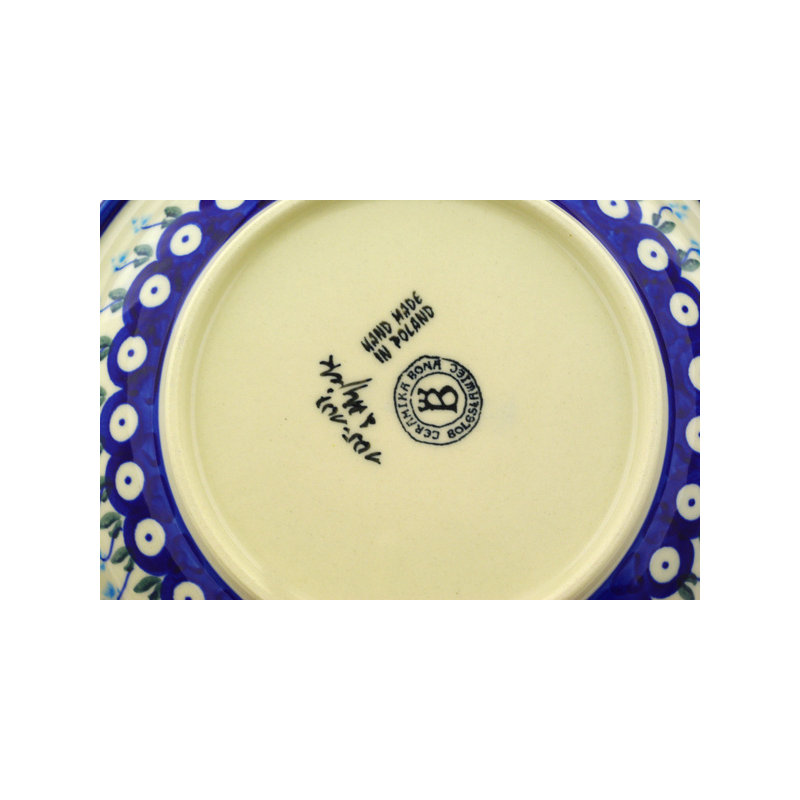 Floral Peacock Stoneware Pasta Bowl
