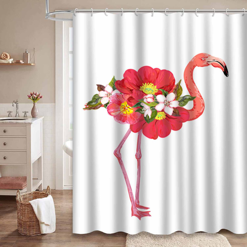 Rideau de douche imperméable à motif floral aquarelle avec 12 crochets, L 72 po x l 72 po