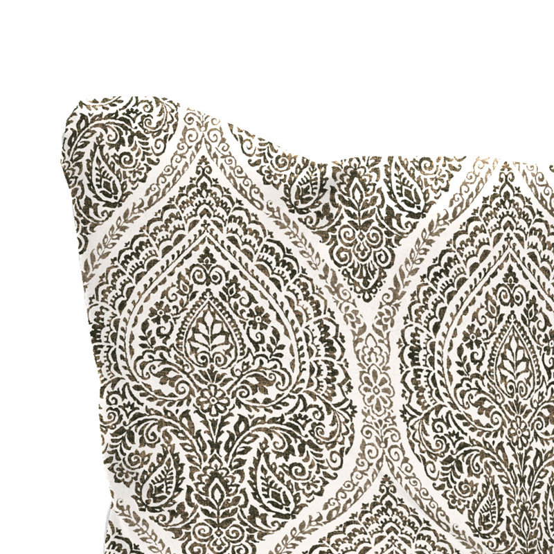 24" x 24" Tufted Outdoor Chair Back Cushion with Button (Set of 2), Brown Paisley