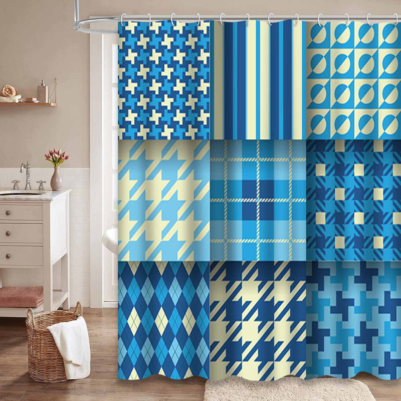 Rideau de douche avec 12 crochets Golf, L 72 po x l 78 po