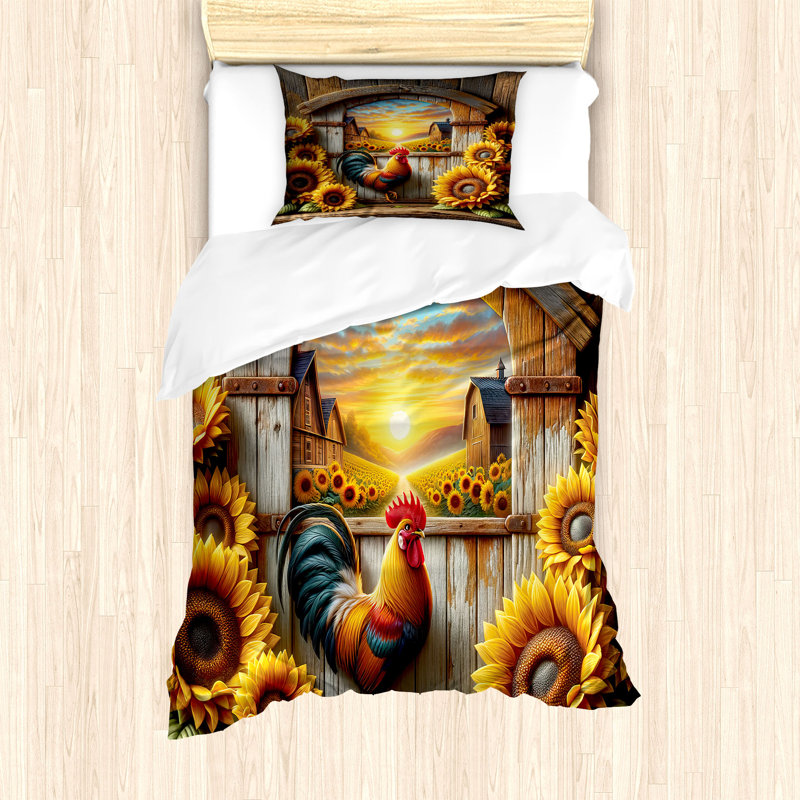Rustic Duvet Cover, Twin Duvet Cover + 1 Standard Shams