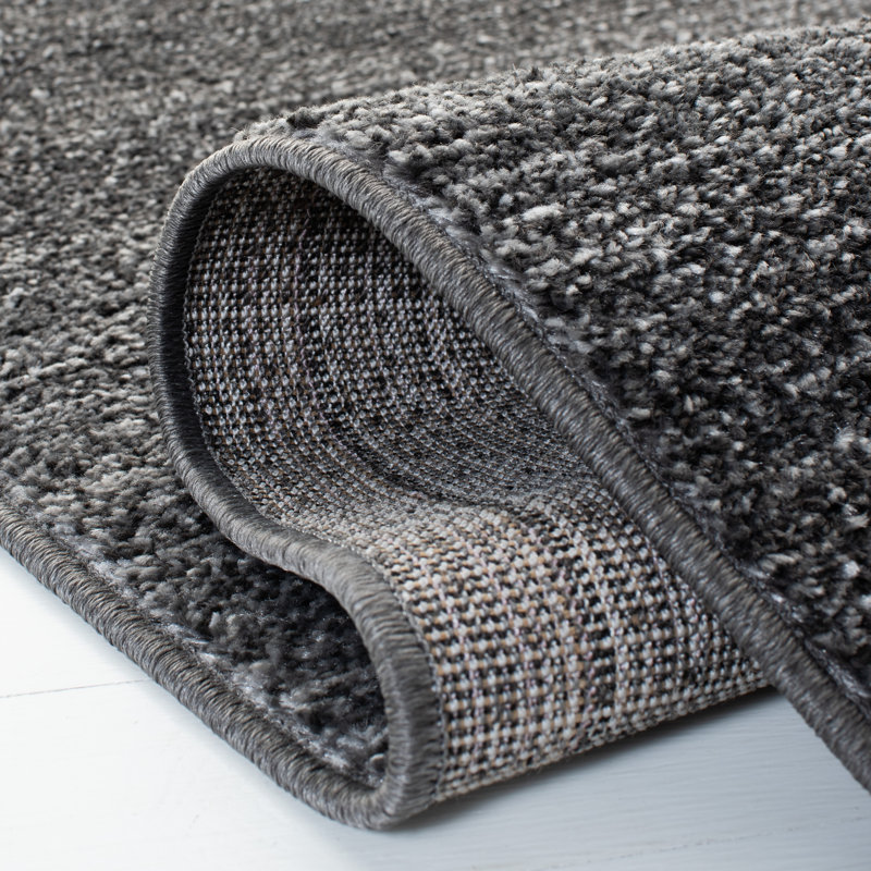 Tapis gris foncé / gris clair en polypropylène tissé à la machine Difranco, Tapis de couloir 2 pi 6 po x 14 pi