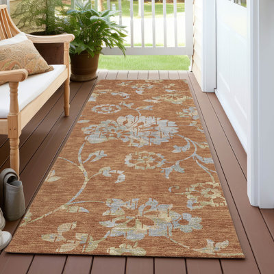 Tapis d'intérieur / extérieur en polyester tissé à la machine à motif floral tissé à la machine mâle