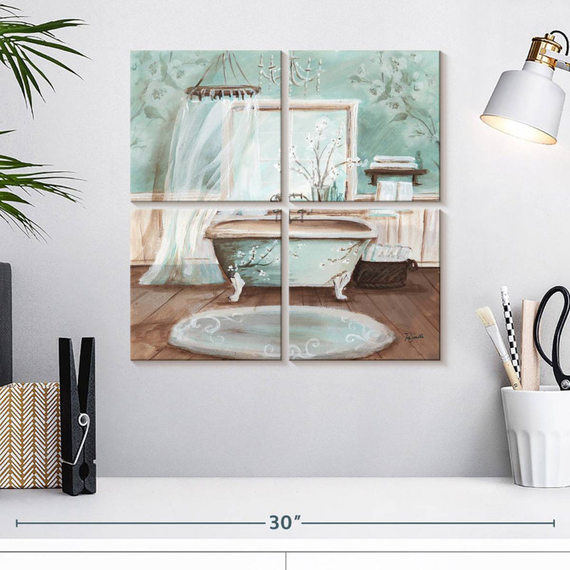 Kerrick Aqua Blossom Bath II, H 18 po x l 18 po