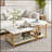 Coffee Tables Set of 2, 2-Rier Rectangle and Round Coffee Table with Storage Shelves