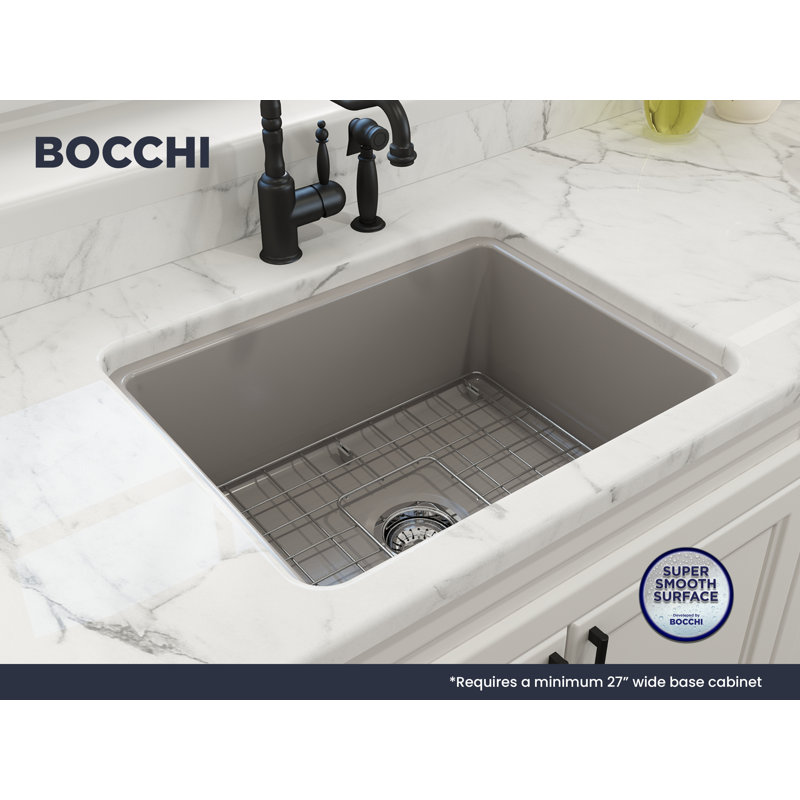 Sotto 24'' L Single Basin Kitchen Sink, Matte Gray