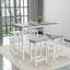 Ensemble de table de bar 5 pièces 5 pièces, avec structure en métal et panneau de fibres à densité moyenne, chêne blanc, L 47,5 po x l 23,7 po x H 35,5 po.