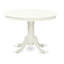 L'ensemble 3 pièces de table de cuisine et chaises comprend une table de salle à manger ronde avec piédestal et 2 chaises Parson en tissu bleu bébé, lin blanc-443064794-443064795-443064788