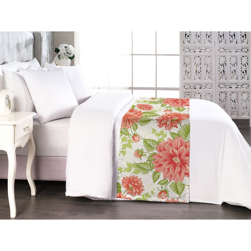 Chemin de lit à motif floral Ambesonne, Très grand