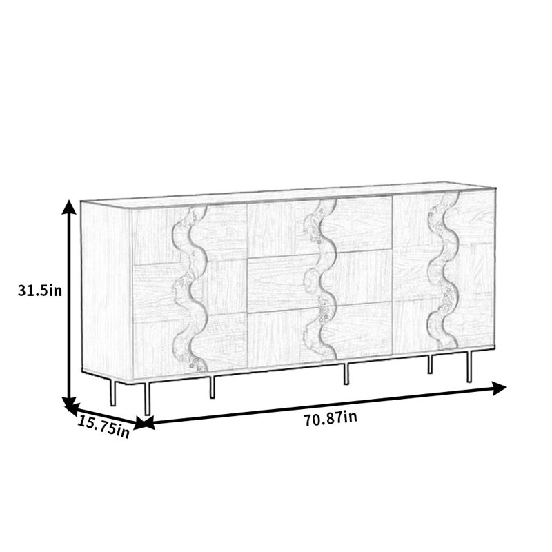 Buffet ligne rétro, Marron clair