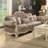 Cha Transitional Tufted Rolled Armrest Sofa with 5 Pillows and Floral Pattern-105270235-105270234