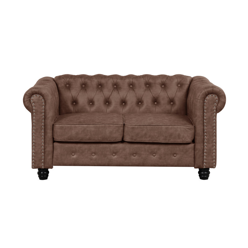 Leite 2 - Piece Velvet Living Room Set, Brown