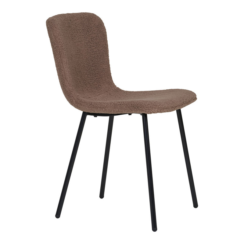 Bettles 48cm H Polyester Upholstered Parsons Chair in Dark Brown