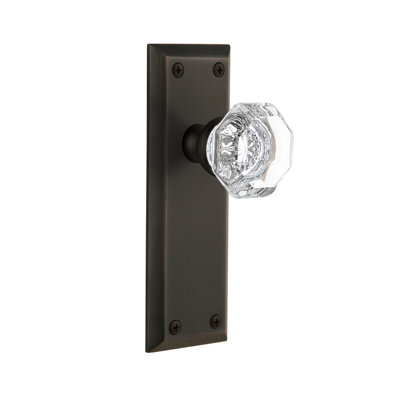 Double plaque Grandeur Fifth Avenue avec bouton de porte en cristal Chambord