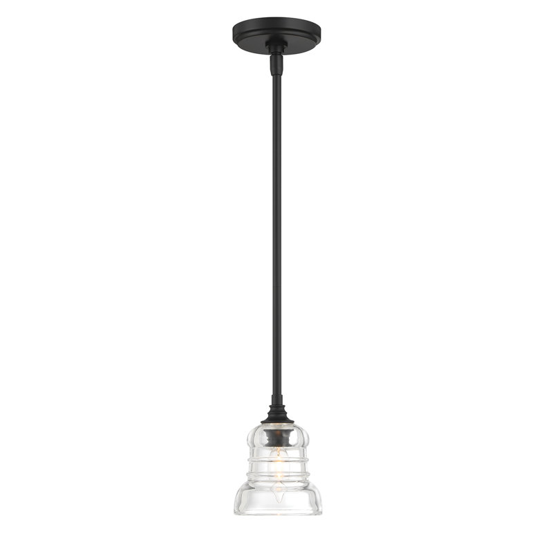 Mini-luminaire suspendu mat 1 lumière Spinnaker, Noir