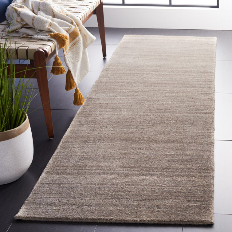 Anson Hand Loomed Wool/Cotton Striped Rug in Pewter