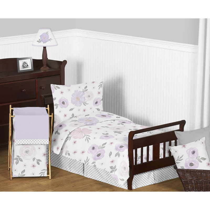 Ensemble de literie enfant 5 pièces floral aquarelle