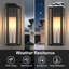 Applique murale d'extérieur 2 lumières H 26 '' noire et blanche avec verre trempé transparent H 26 po-684837220