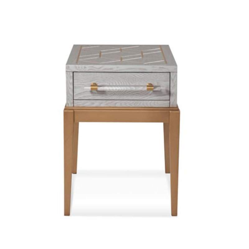 Table de bout avec rangement Updegraff, 23" H x 17" W x 25" D, Gris