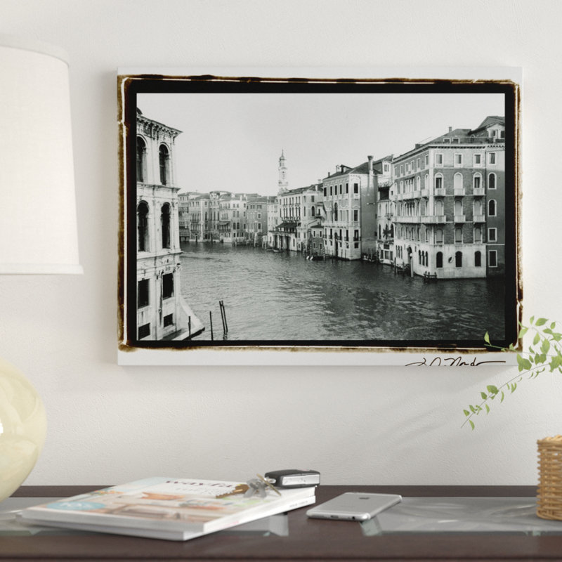 Voies d'eau de Venise - reproduction de photo sur toile tendue, H 14 po x l 19 po x P 2 po