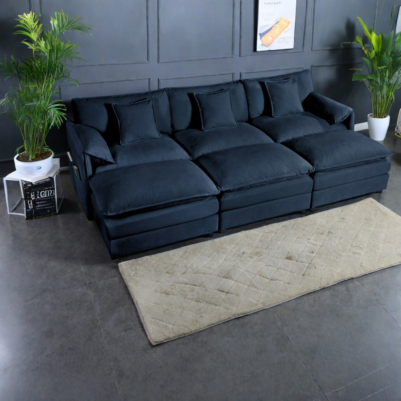 Spacious Modular Chenille Sofas, Modern Design For Home Comfort