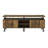 Rustic Oak & Black Tv Stand With Metal Construction, 4 Open Compartments Door Storages For 50 - 59 Inch Tvs Finish, Frame, Compartment Storage To Flat Screen
