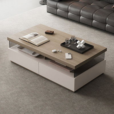 Table basse rectangulaire avec rangement pour petit appartement