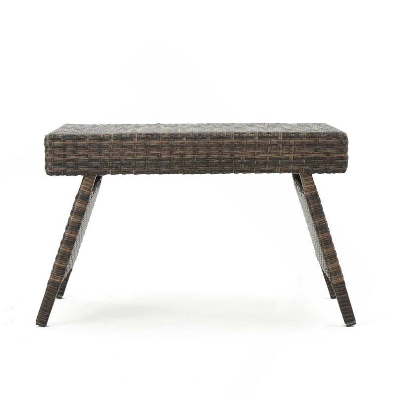 Outdoor Wicker Patio Coffee Table, Mocha