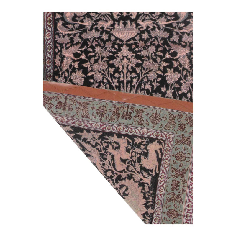 Tapis oriental beige en laine / vert / noir 2 pi 8 po x 4 pi Lersch