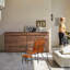 Upholstered Accent Chair with Footstool