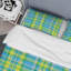 Ensemble de housse de couette en microfibre bleu clair / jaune 2 pièces