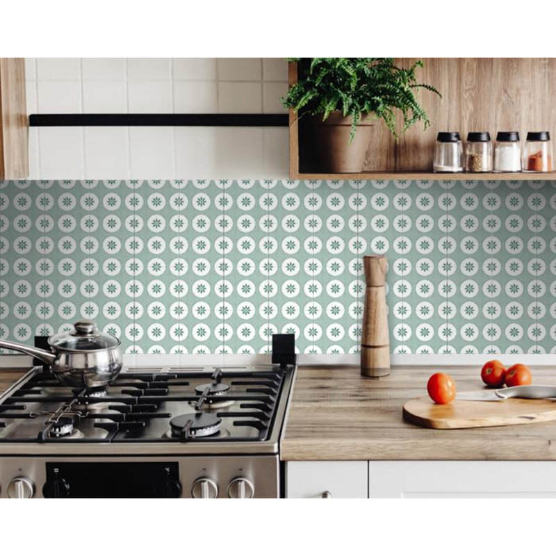 Abstract Non-Wall Damaging Tile Decal, 5" H x 5" W