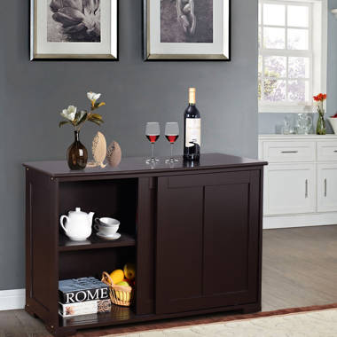 Modern Kitchen Sideboard, Stackable Storage Cabinet, Sliding Glass Door  Console, Cupboard Serving Buffet for Kitchen 