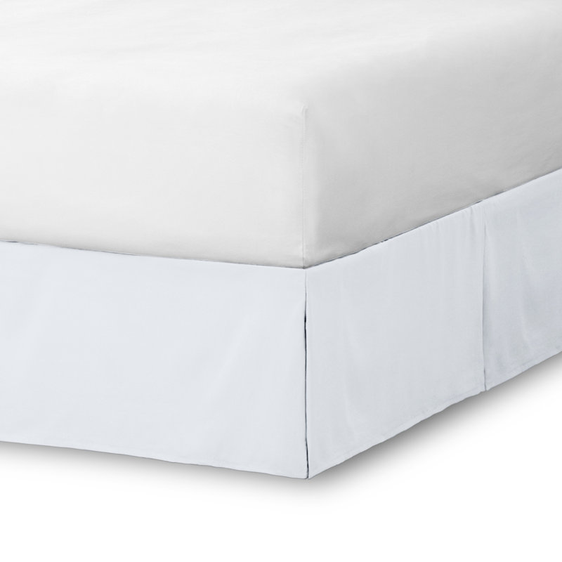 Tailored 15" Pleated Bed Skirt, King, White