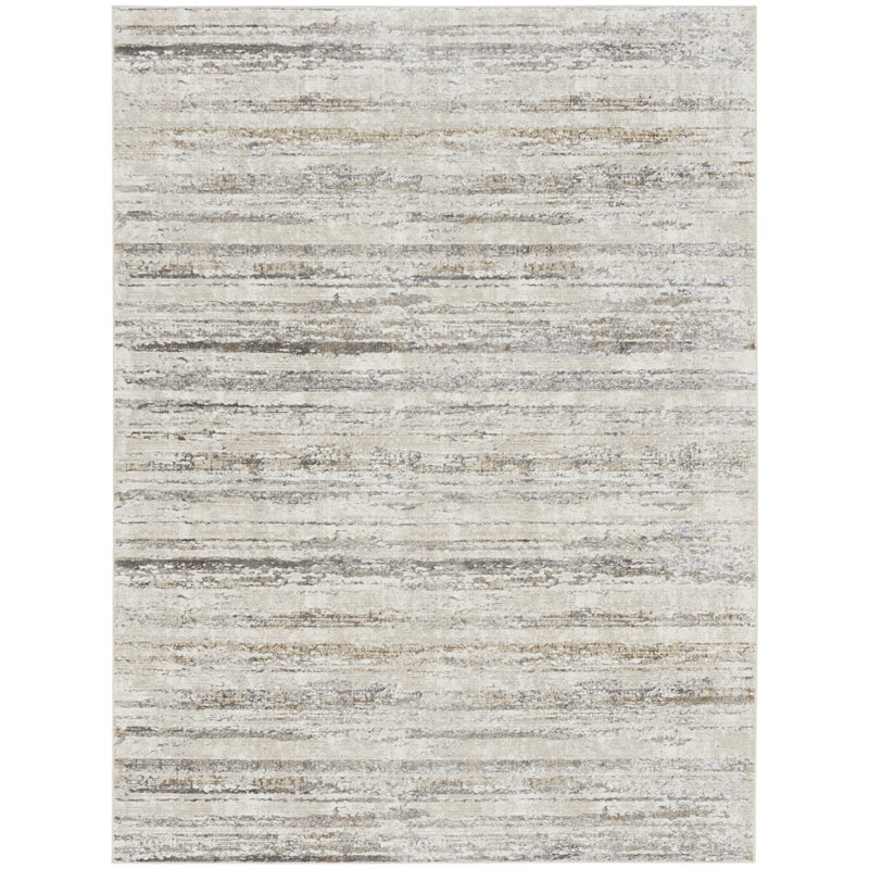 Ranstead Abstract Performance Cream/Ivory Rug, Rectangle 9' x 12'