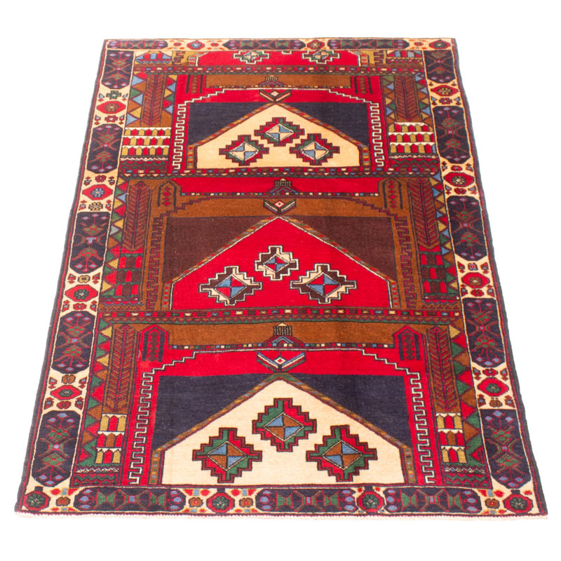 Tapis brun Teimani 3 pi 8 po x 6 pi 5 po
