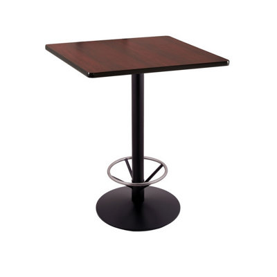Table à piédestal à hauteur de barre avec repose-pieds