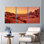 Paysage désertique avec des fleurs rouges et des roches formées sur toile, ensemble de 3 reproductions d'art sur toile