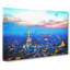 Paris Eiffel Tower Skyline At Dusk - Wrapped Canvas-55366616