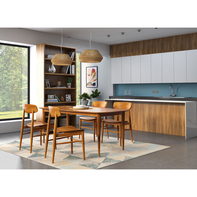 Table de salle à manger en bois massif Couey, H 29 po x L 72 po x l 36 po, Rockport