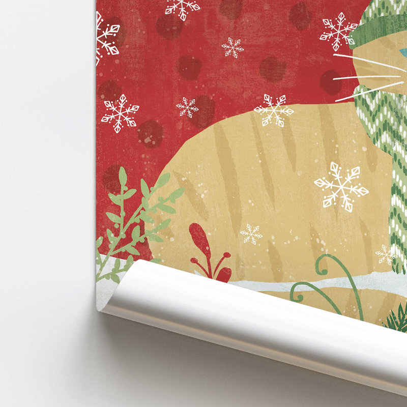 Cozy Christmas Kitty, ensemble de 2 reproductions d'art, 20 po x 20 po, Sans cadre