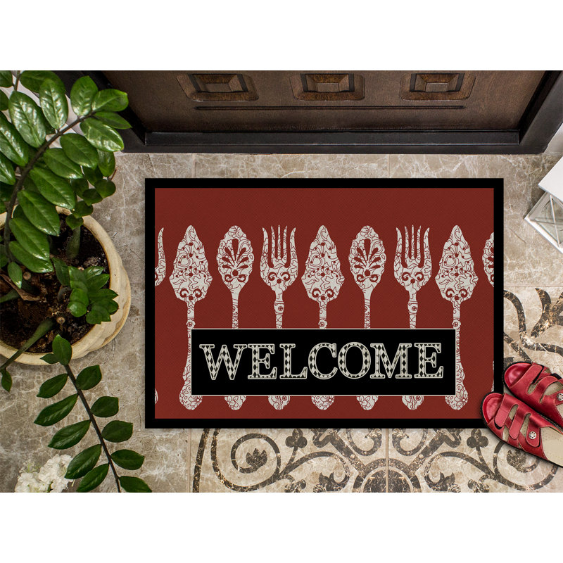 Tapis de porte antidérapant intérieur / extérieur Hayse, Rectangle 2 pi x 3 pi
