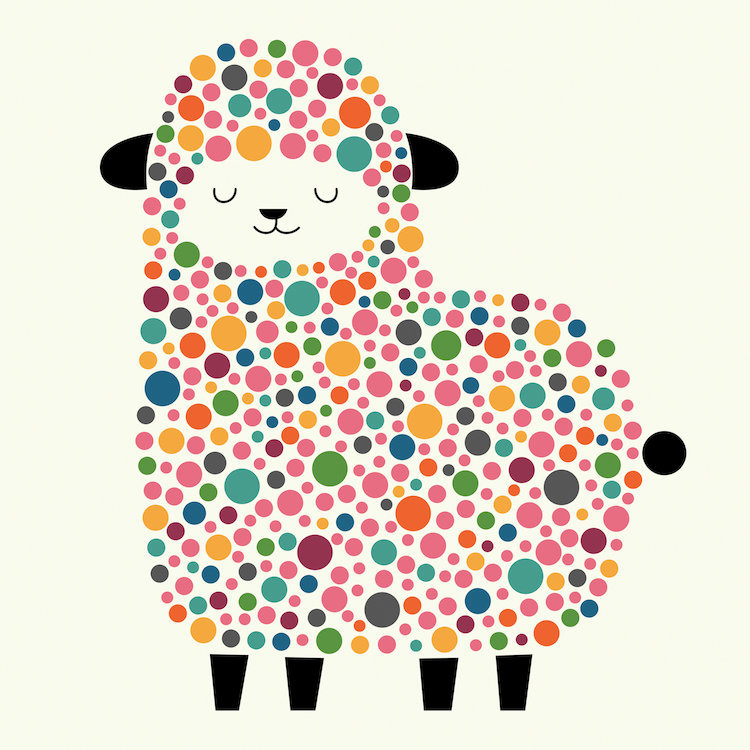 Art sur toile Adda Bubble Sheep, H 37 po x l 37 po x P 1,5 po